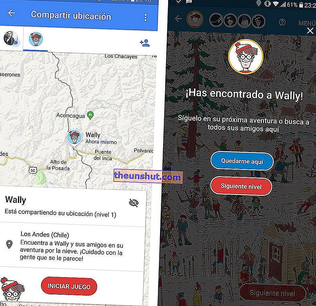 screenshoty toho, kde je wally v google maps