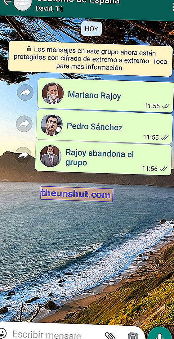 Celý vtip Rajoya opúšťa skupinu WhatsApp