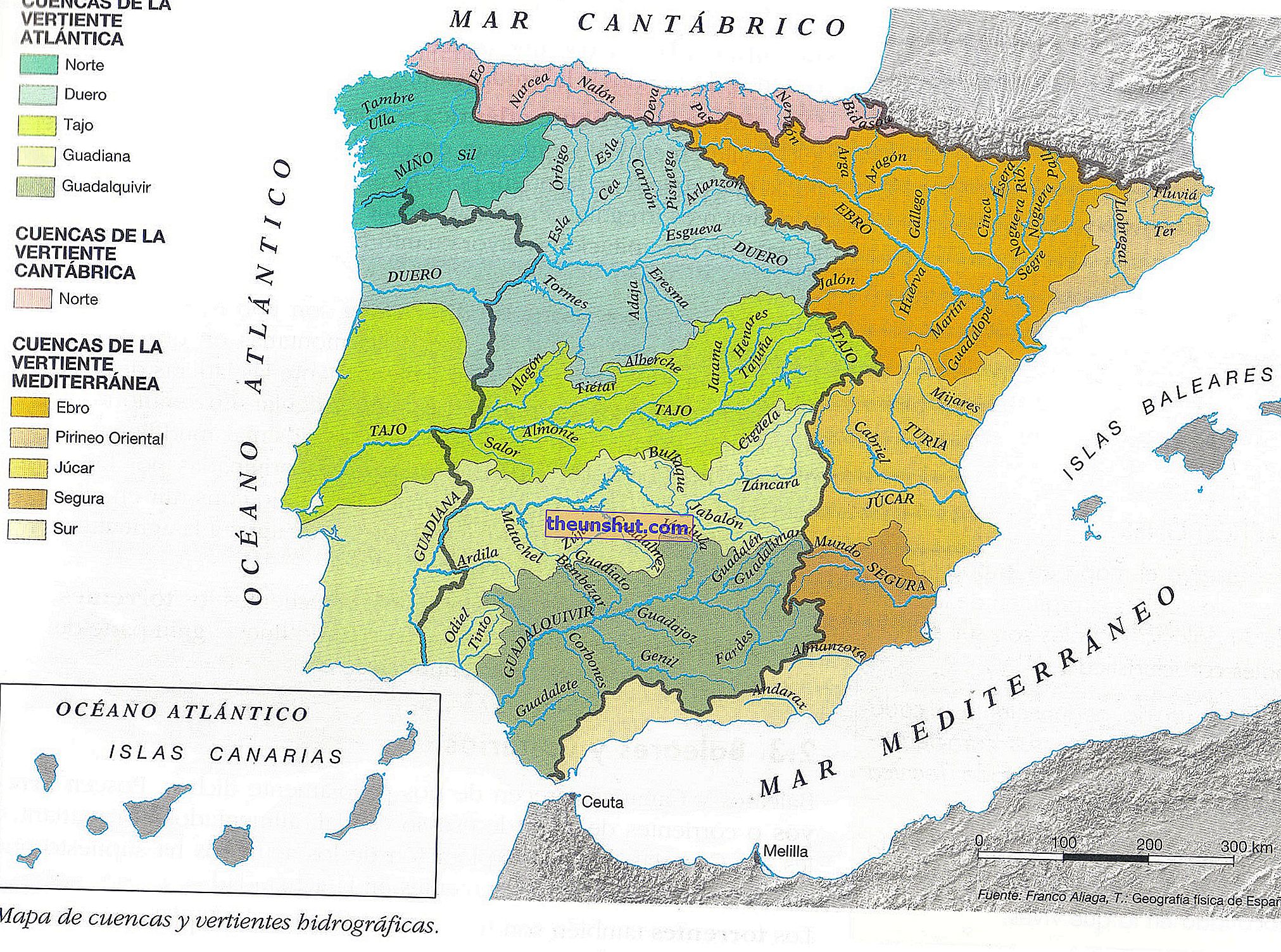 Mapy hydrografických povodí polostrova