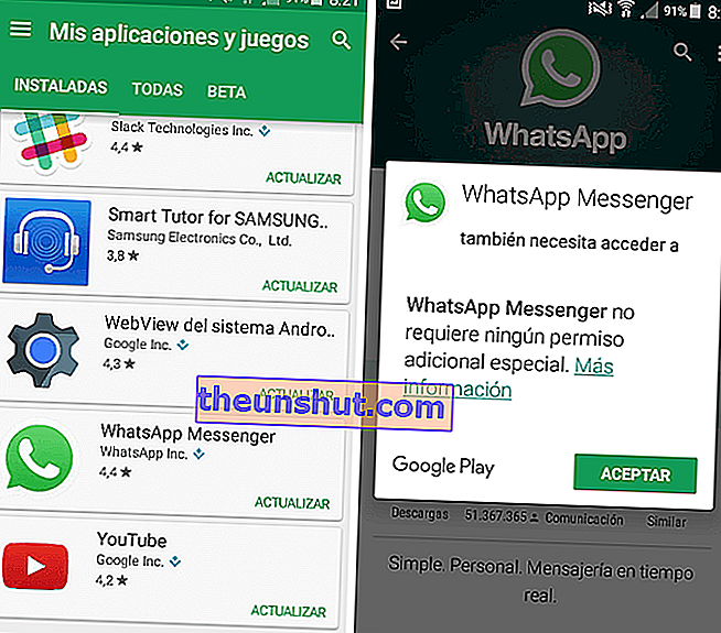 status whatsapp aggiornamento app