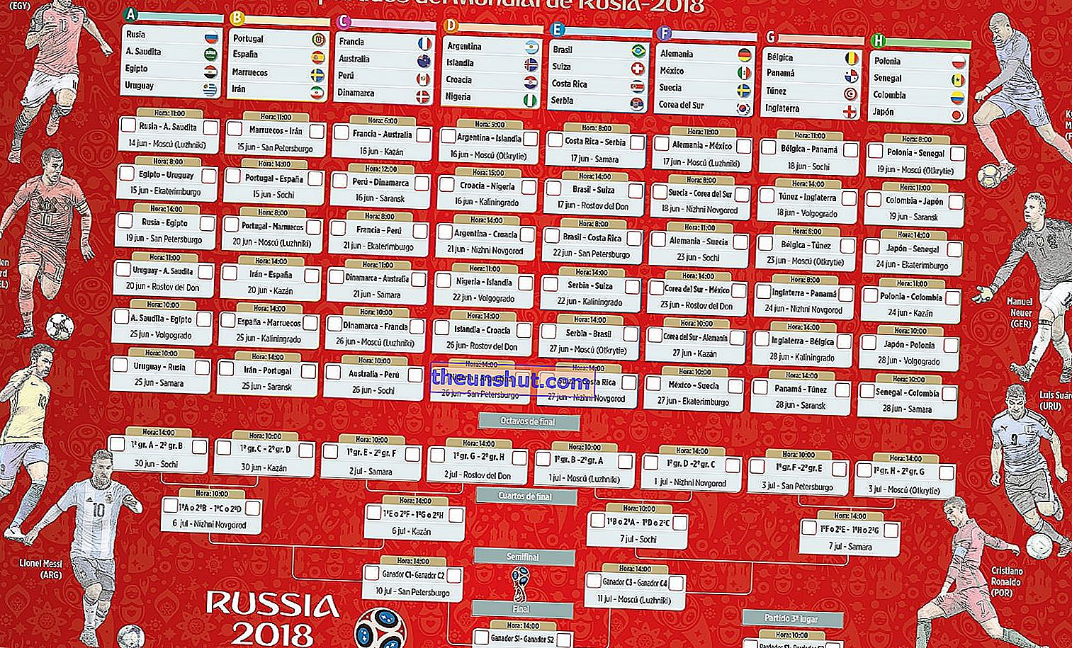 20 kalendara Svjetskog kupa 2018 za preuzimanje i ispis 1
