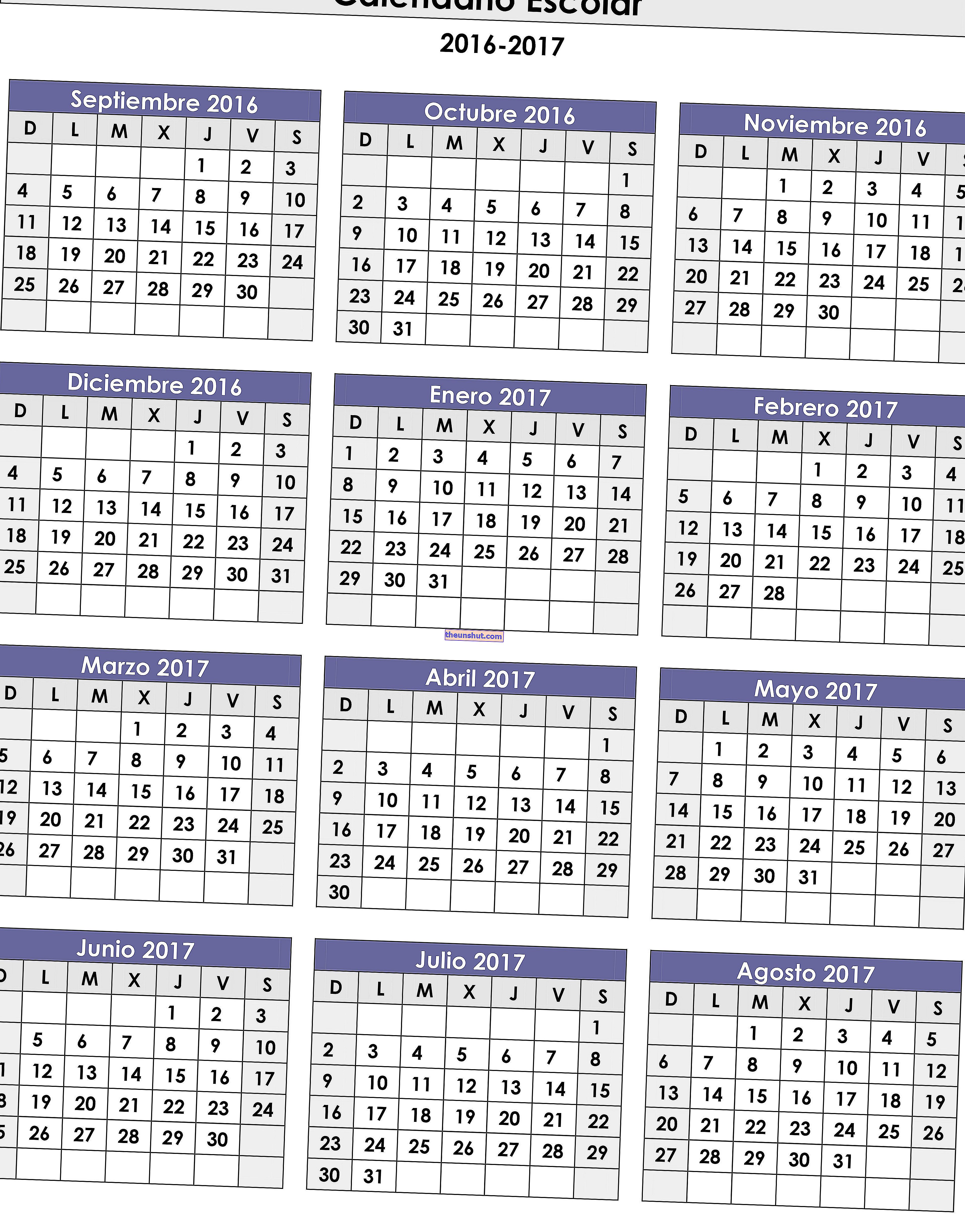 Schoolkalender 2017