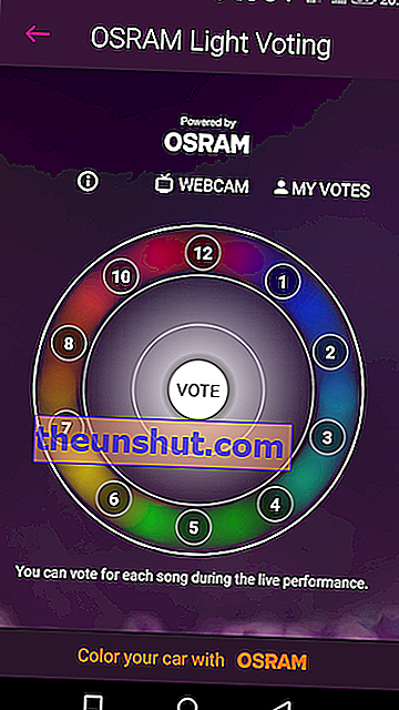eurovision app OSRAM Light Voting