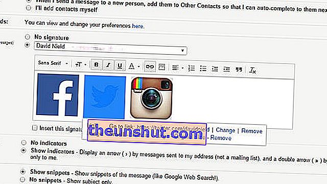 sociala nätverk Gmail-signatur