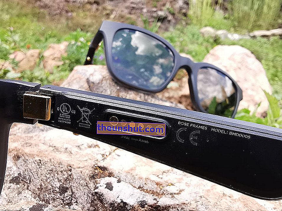 Bose Frames detaljer og briller bagved