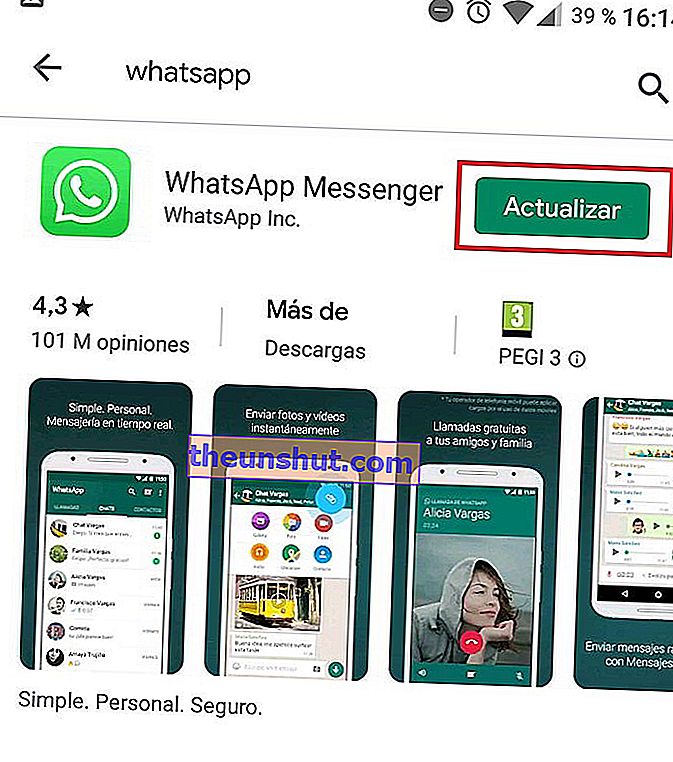 актуализирайте WhatsApp