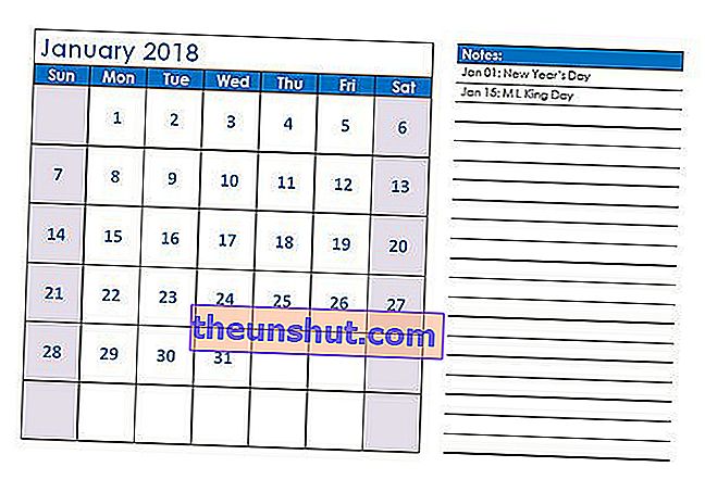 Месечни шаблони за календар на Office 2