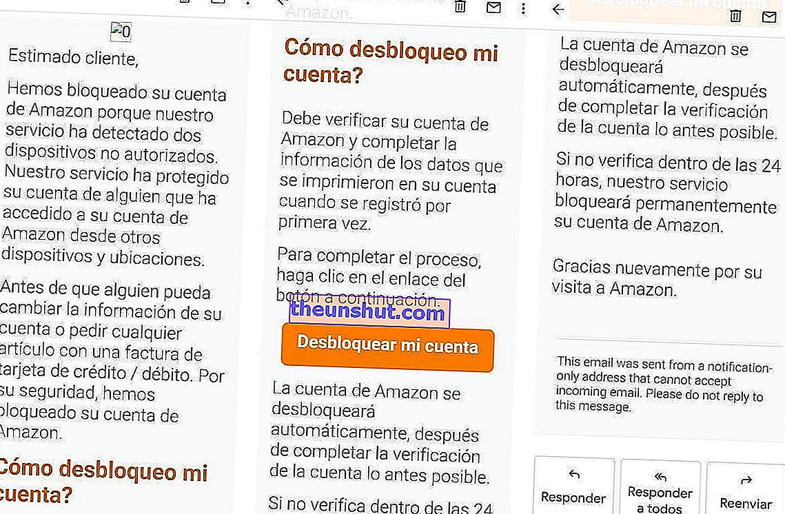 e-mail fals Amazon