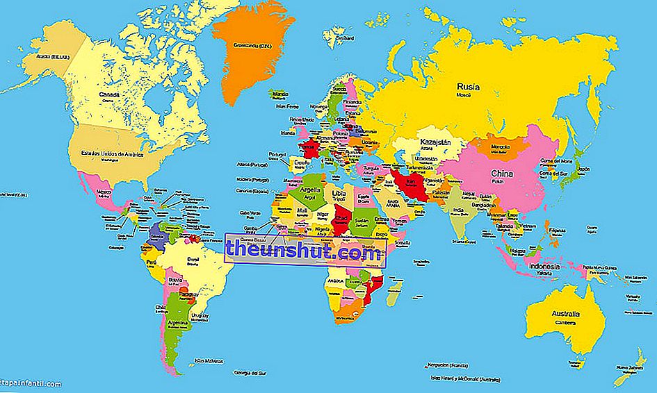 mappa del mondo politico