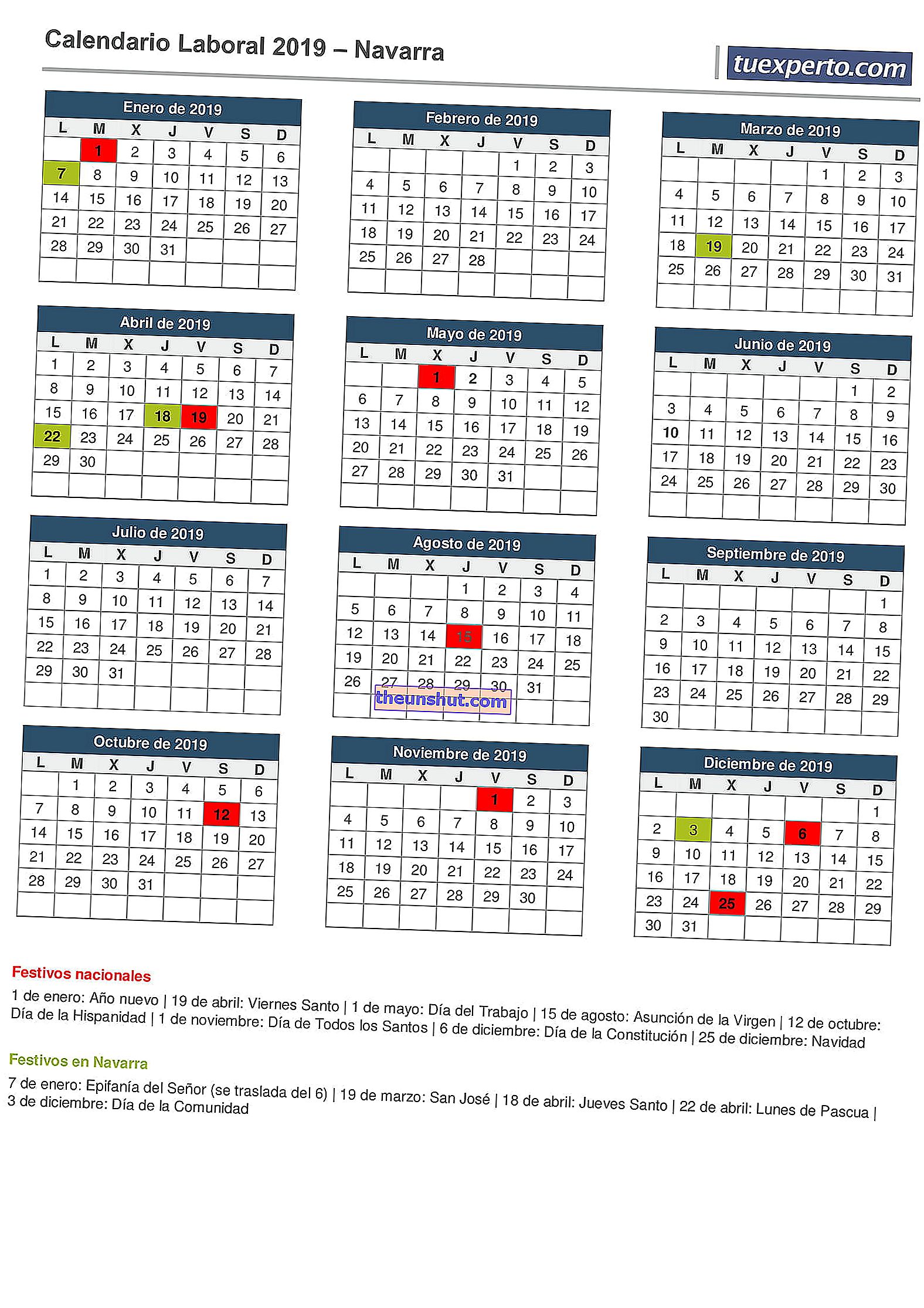 calendario lavori 2019 navarra