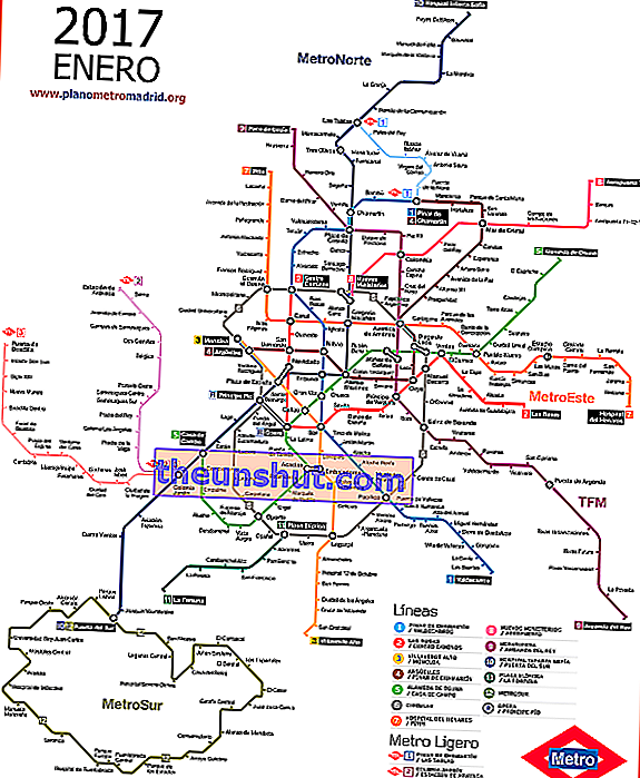 Карта мадридського метро