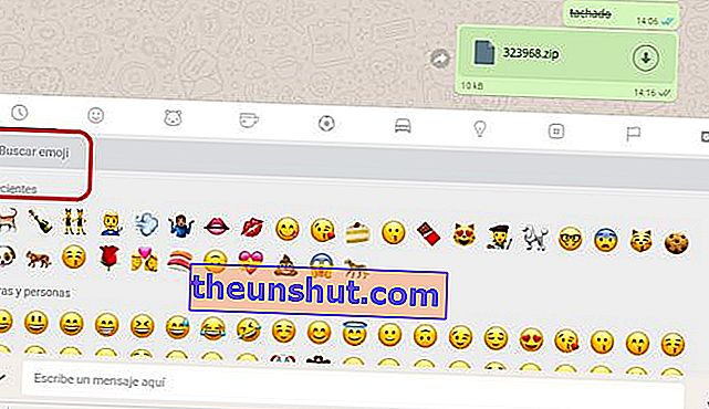 zoek emoji whatsapp web