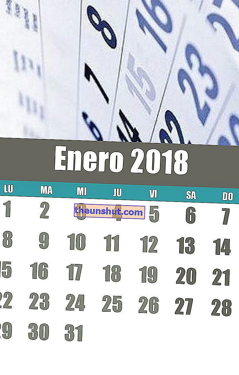 Януари 2018 бизнес календар