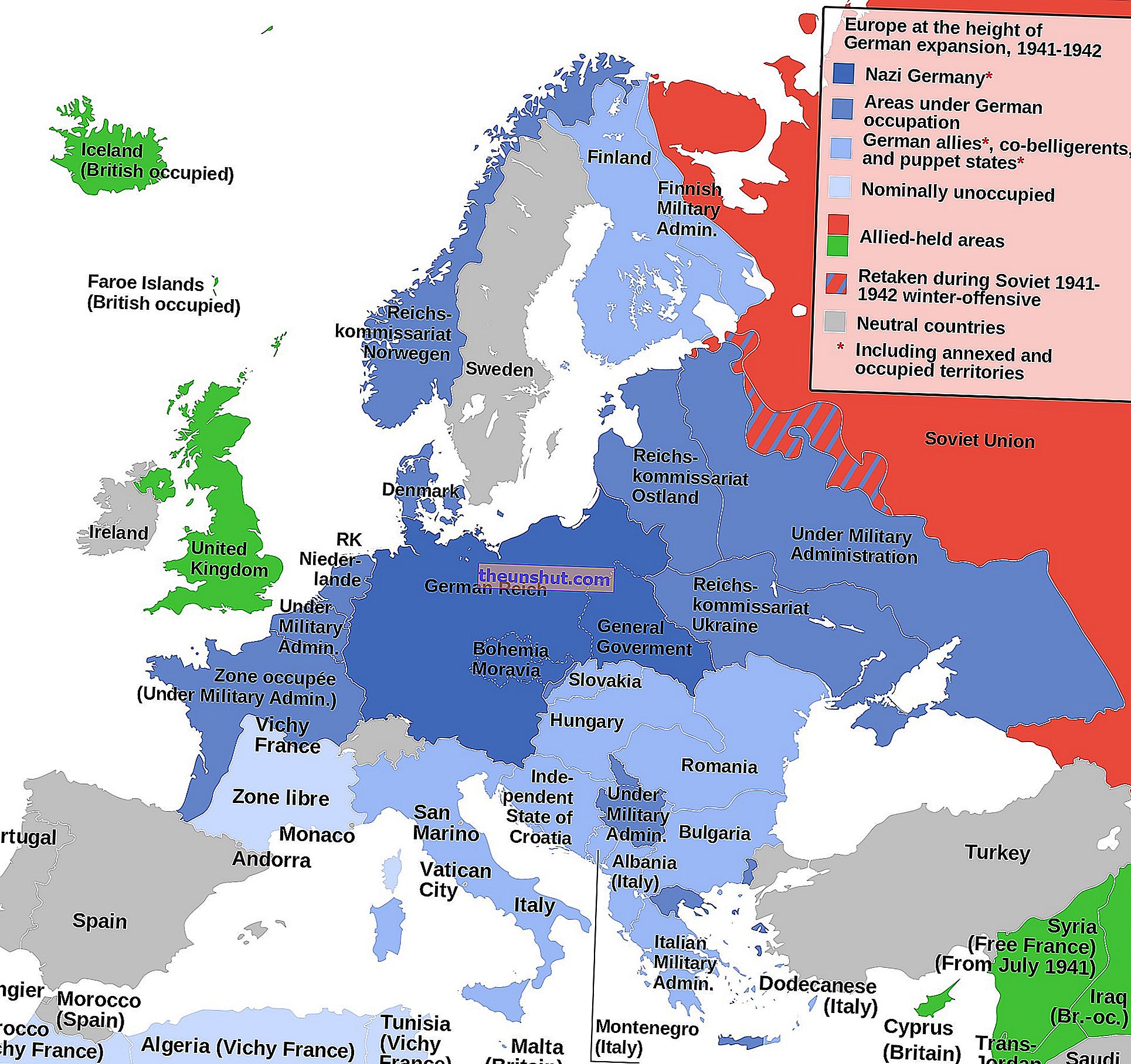 Andre verdenskrig Europa kart