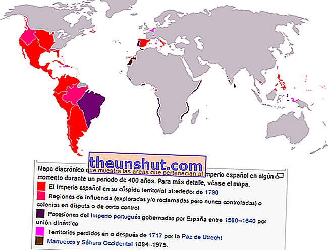 карта на испанската империя