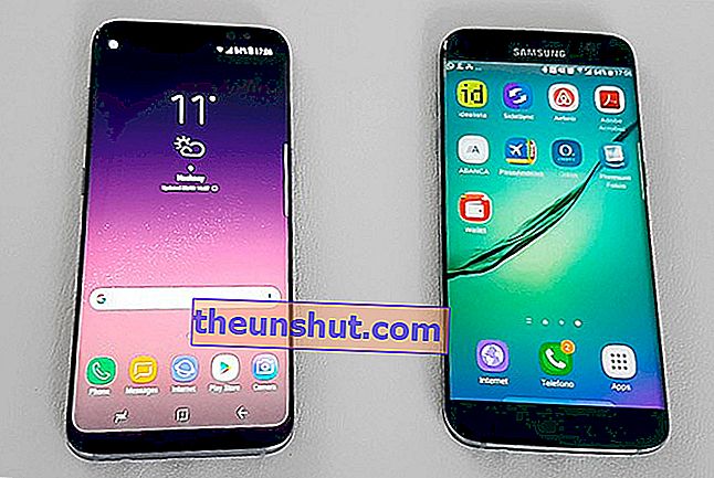 Samsung Galaxy S7 a destra e S8 a sinistra