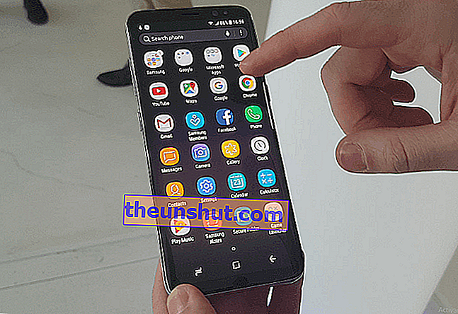 Galaxy S8 applikasjonspanel