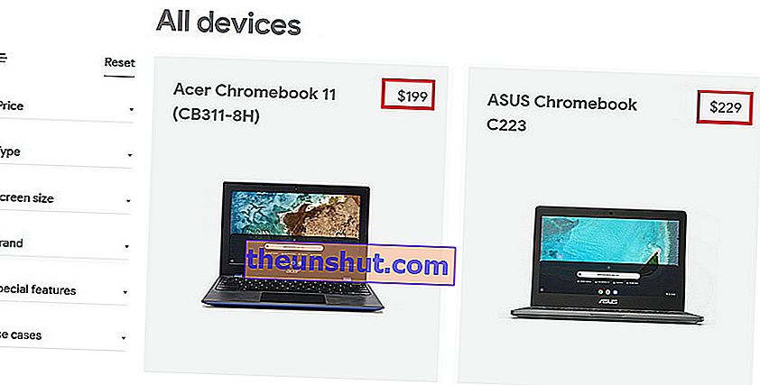 Цена на Chromebook