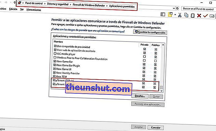 Autorizza il client torrent in Windows Firewall 1