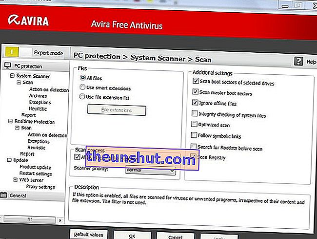 Avira Antivirus, funksjoner i dette gratis antivirus 2