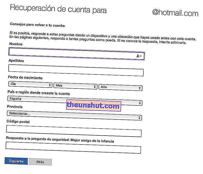 възстановяване на парола за Hotmail без алтернативна поща -