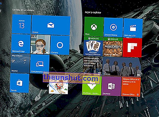 стартово меню на цял екран Windows 10