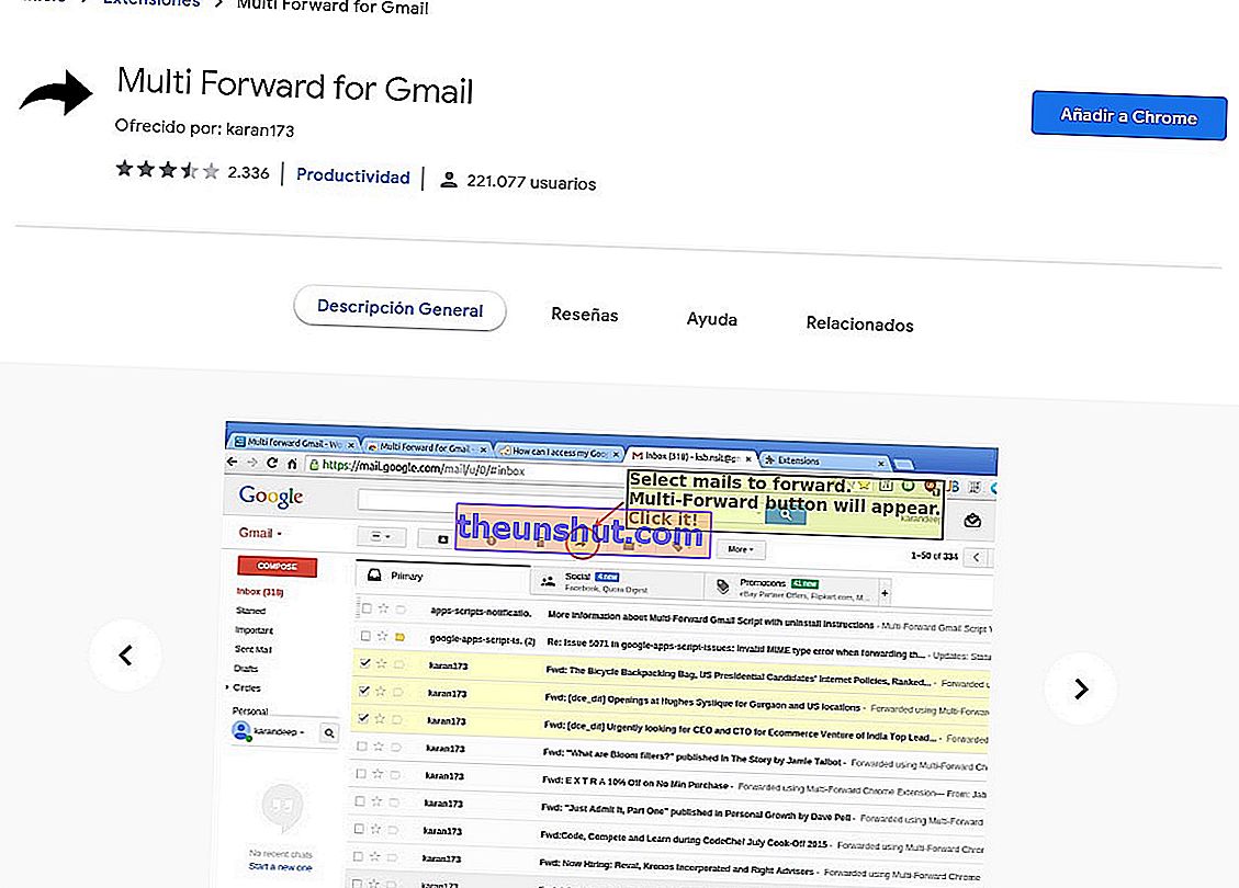 inoltra più email Gmail contemporaneamente 1