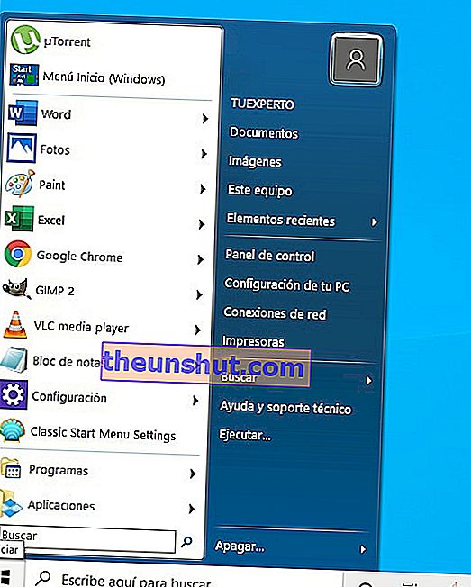 menu di Windows 7 su Windows 10 4